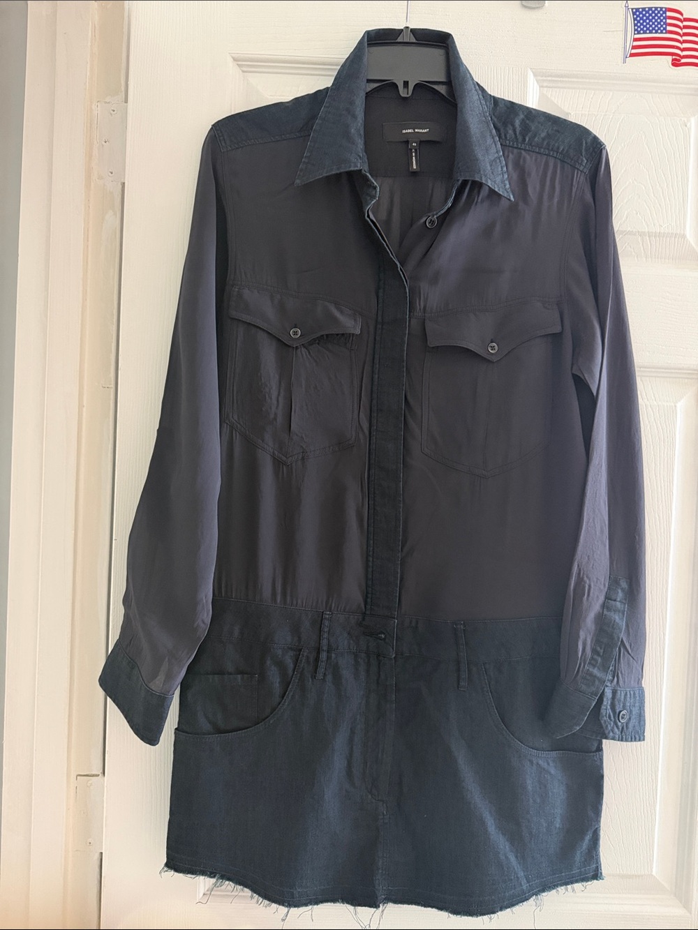 Isabel Marant Navy Black Shirt Dress
Size 40 retail: $585